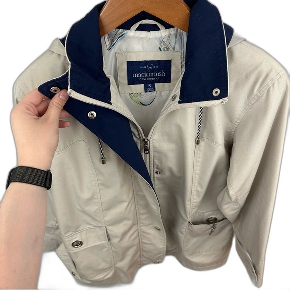 Mackintosh Beige Zip-Up Rain Windbreaker Nautical Jacket Size Small - Picture 3 of 15